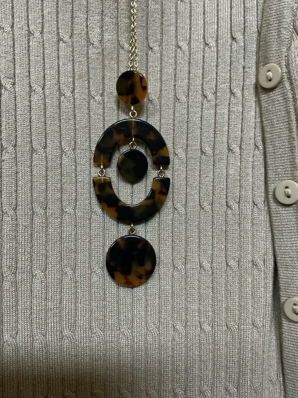 J. Crew Faux Tortoise Shell Pendant Necklace